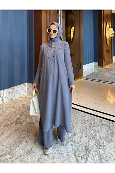sevannaluxurydesign Asimetrik yaka tunik & pantolon takım