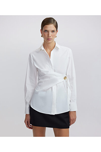 İpekyol Metal aksesuarlı poplin gömlek