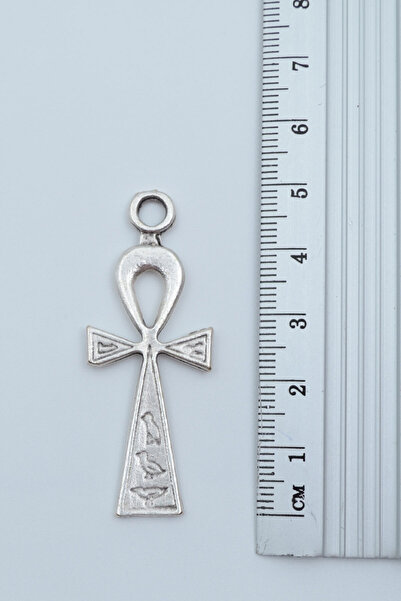 Bu Farklı Ankh Anahtarı - Nil'in Anahtarı Gümüş Kaplama Deri İp Kolye