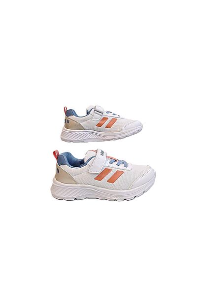 Kinetix Korper White- Powder Velcro Girls' Sports Shoes