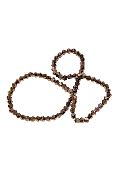 Serhat Aksesuar ve El İşçilik 4 مم خرز زجاجي هرمي نحاسي داكن من الكريستال اله...