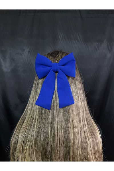 MegssStore Saks Blue Krepp Bow csat/hajpánt
