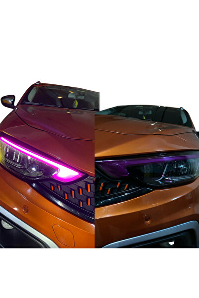 Fiat Egea Sedan Ve Cross Ön Far Sticker Set Mor