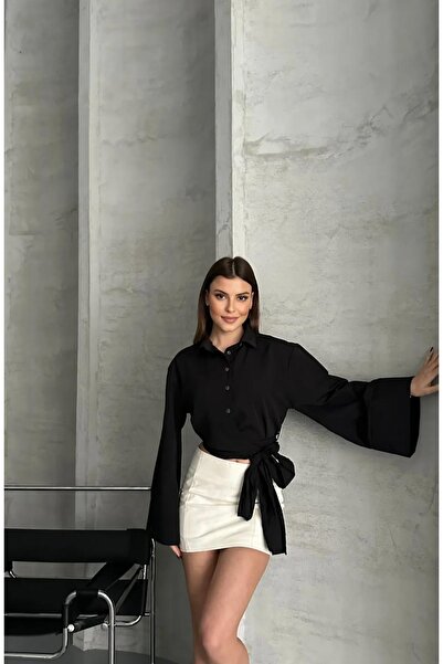 Ekim Store İspanyol Kol Yandan Bağlamalı Gömlek