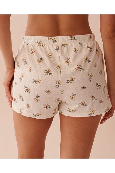 La Vie en Rose Honeycomb Print Cotton Pajama Shorts