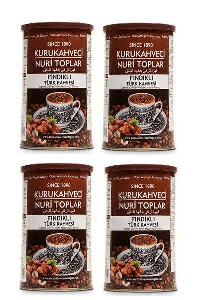 Nuri Toplar Hazelnut Turkish Coffee 250 Gr x 4 PCS