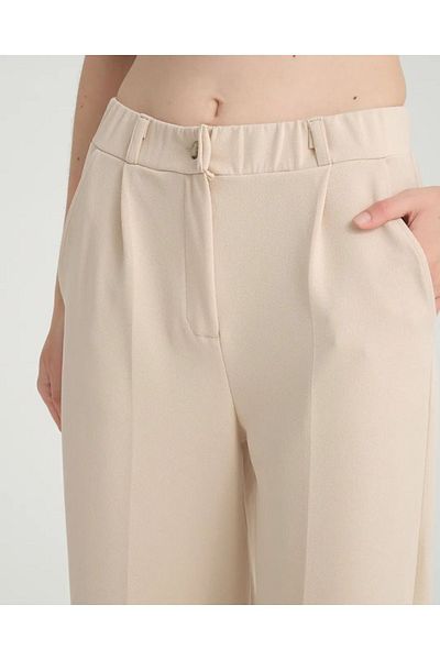 ZERTEX High Waist Lycra Crepe Style Women's Trousers - Pocket, Flexible and Zippered