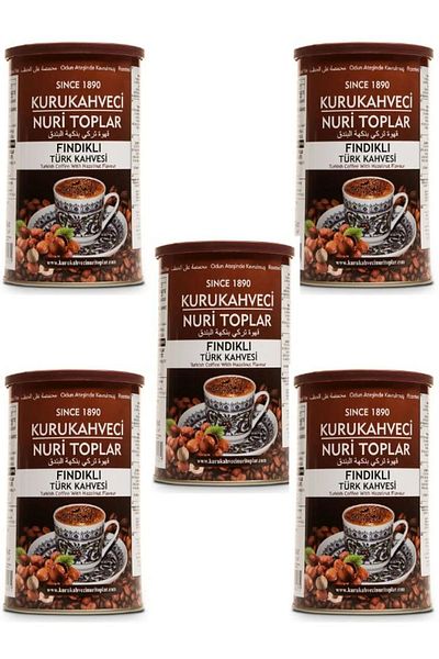 Nuri Toplar Hazelnut Turkish Coffee 250 Gr x 5 PCS