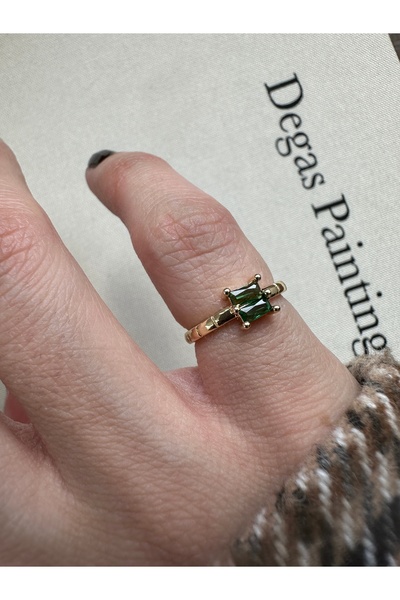 ringbox Zümrüt Taşlı Serçe Parmak Yüzüğü