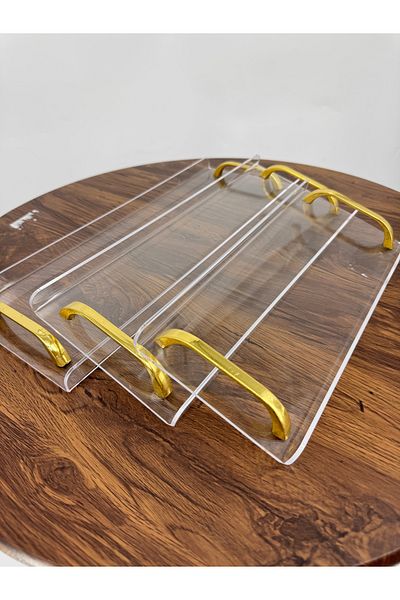 Living 3-Piece Transparent Serving Tray Set