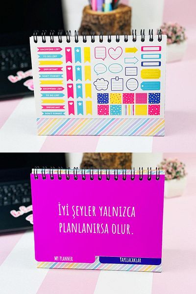 Patladı Gitti Work Now Cry Later Planificator de masă proiectat de nouă generație 2 foi autocolant