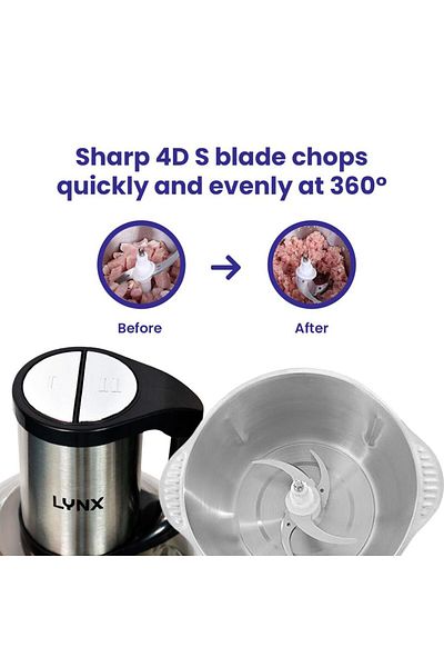 LYNX Electric Chopper 3L 300W LY-CH-5003 - Stainless Steel