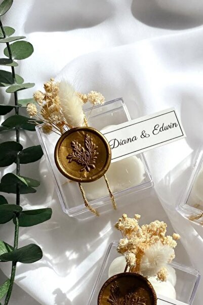 SkyFavors Hediyelik Mumlar Çiçekli Buble Hediyelik Mum, Nikah Şekeri, Doğum, ...