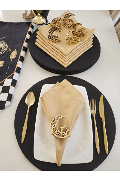 Runner Supla Home 6 Adet Ramazan Özel Hilal Ve Yıldız Temalı Peçete Halkası V...