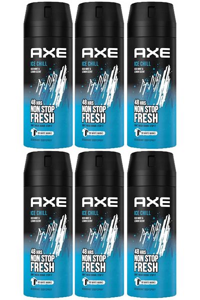 Axe مزيل العرق بخاخ للجسم 150 مل آيس تشيل × 6