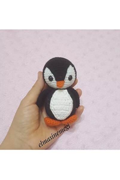 ELMASINEMEĞİ Amigurumi organik el örgüsü penguen anahtarlık
