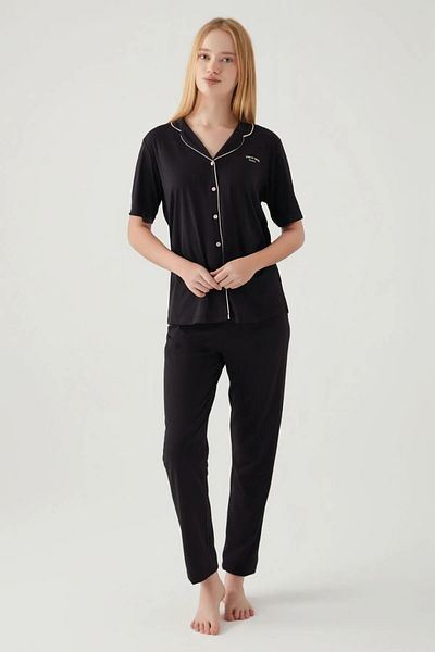 Pierre Cardin Set pijamale clasice pentru femei, cu mâneci scurte, cu nasturi în față L1.PC.004.12.01.K1