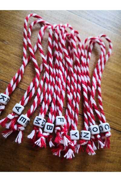 PASAMİA Kişiye Özel Harfli Marteniçka Bileklik (10 Adet )