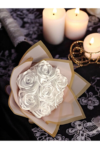 Miel De Secret Dekoratif Saten Kurdele Solmayan Özel Hediye Gül Çiçek Buketi