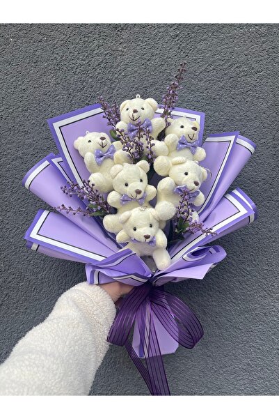 Hatice Ayıcık Buketi, Mor Ayıcık Buketi, Sevgililer Günü Hediyesi, 6'lı Ayıcı...