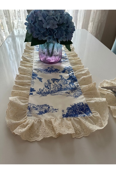 Blue Atelier Blue Blanc Fistolu Runner