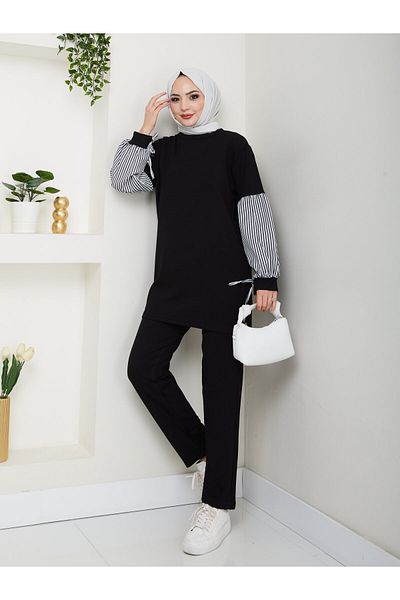 Moda Krash Balloon Sleeve Shirt Detail Sports Suit