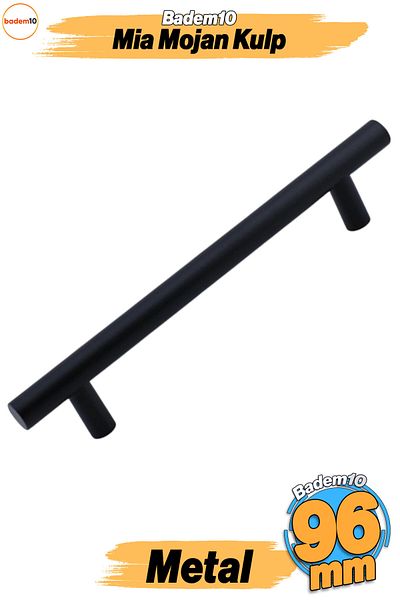Badem10 Mia Mojan (96 mm - 9,6 cm) Mobilier din metal negru mat Sertar de bucătărie Dulap dulap Mâner Mâner