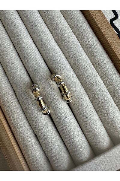 ringbox مزدوجة اللون العلامة التجارية نموذج هوب القرط