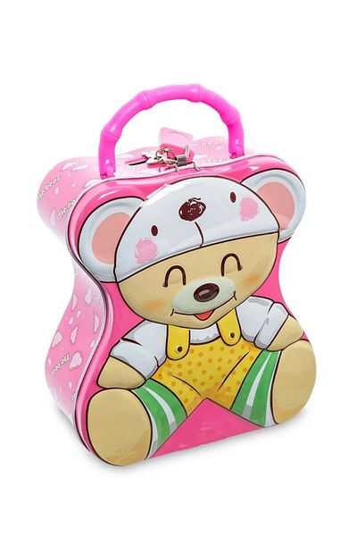 Hyd Metal Keyed Lockable Piggy Bank Cute Bear Coin Children's Piggy Bank