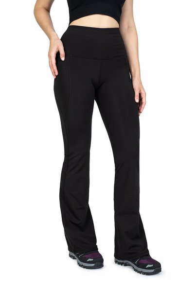 The Step Sports Spanish Style Black Winter Thermal Leggings with Fleece Inside and Pockets, High Waist and Slimming Effect