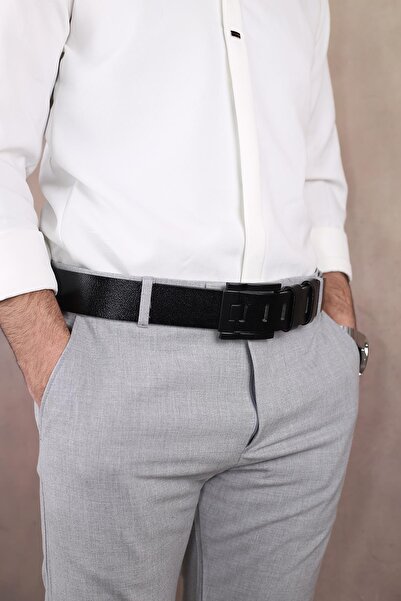 Walkenzo Smt-4411 Men's Genuine Leather Jeans Belt