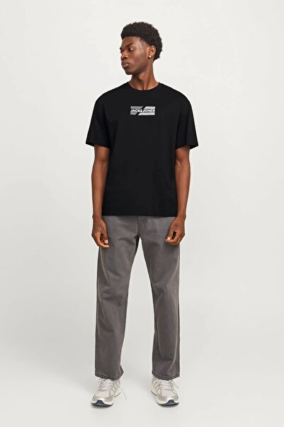 Jack & Jones Ανδρικό μπλουζάκι Jack&jones 12268415 0 με λαιμόκοψη - Μαύρο