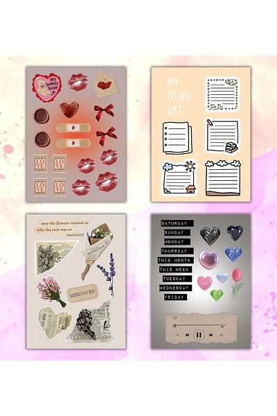 Patladı Gitti Vintage My DIY Sticker Book 24*17cm 16 Pages Custom Design Colorful Sticker Book