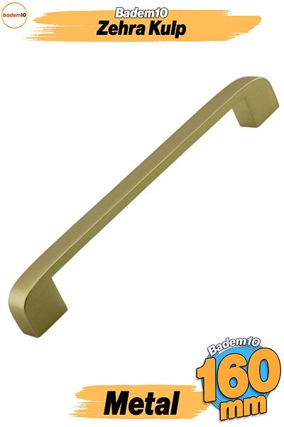 Badem10 Zehra (160 mm - 16 cm) Mobilier din metal auriu mat Sertar de bucătărie Dulap Dulap Capac mâner Mâner