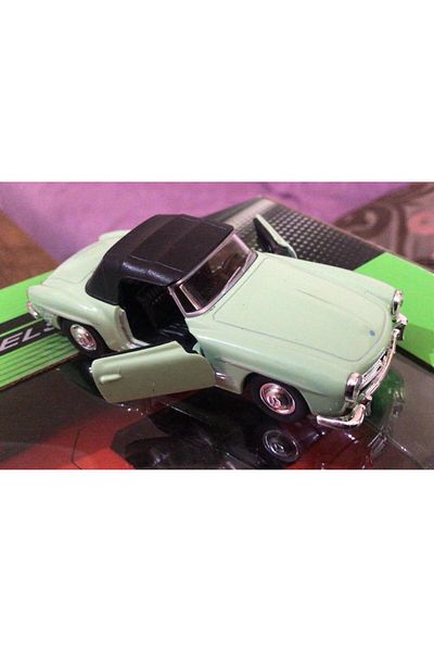 WELLY Model Metal Car 1/36 Pull Drop 1955 Green Mercedes Benz 190Sl