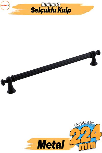 Badem10 Seldzuceni (224 mm - 22,4 cm) Mobilier din metal negru Sertar de bucătărie Dulap dulap Mâner Mâner