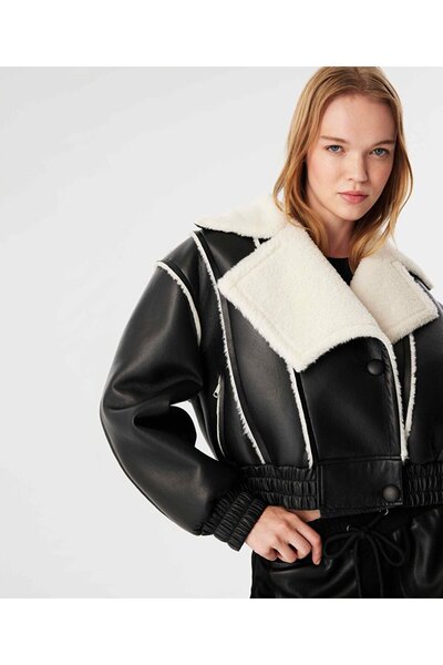 Twist Faux Fur Mix Coat