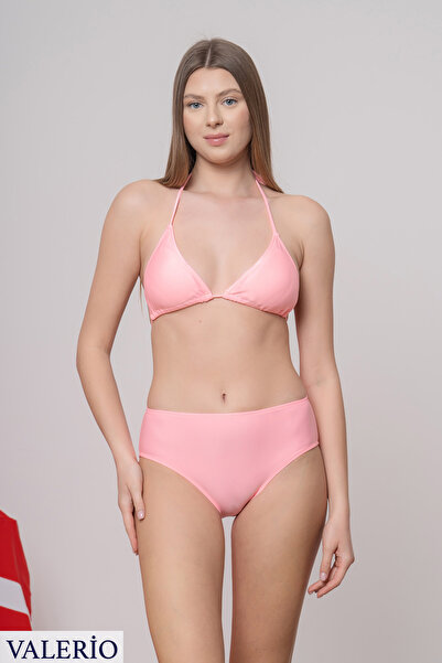 valerio Somon Pembe Üçgen Yüksek Bel Bikini Takımı