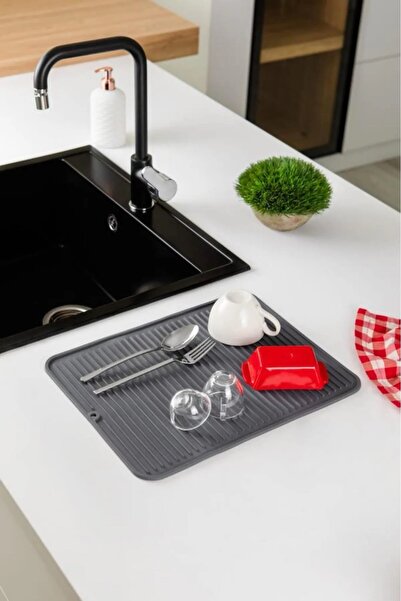 BEYZANA Büyük Boy Çok Amaçlı Bulaşık Matı, Kaydırmaz Silikon Kurutmalık Lavab...