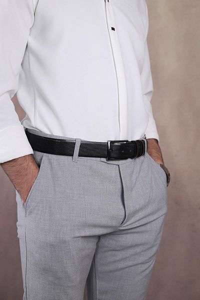 Walkenzo 4399 Men's Patent Leather Fabric Belt