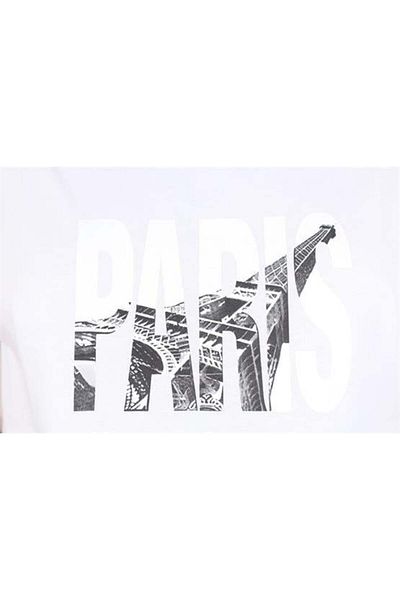 Starbattal Tricou bărbați mărime mare cu decolteu rotund Paris 25179 ALB
