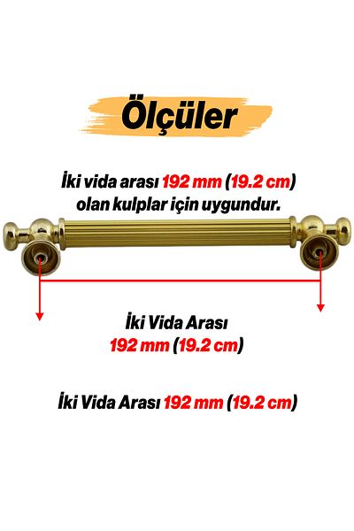 Badem10 Seldzuceni (192 mm - 19,2 cm) Mobilier din metal auriu Sertar de bucătărie Dulap dulap Mâner Mâner Mâner