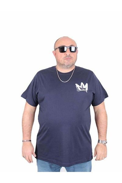 Starbattal Ανδρικό μπλουζάκι με λαιμόκοψη σε μεγάλο μέγεθος King 25141 NAVY