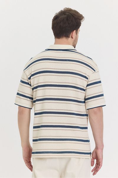 HAWKKİNG Ανδρικό μπλουζάκι με γιακά πόλο πλεκτό Oversize