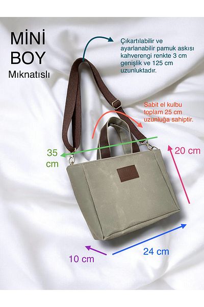 Nuggita Mini Size Magnetic Waxed Canvas Mint Color Handbag / Cross Strap