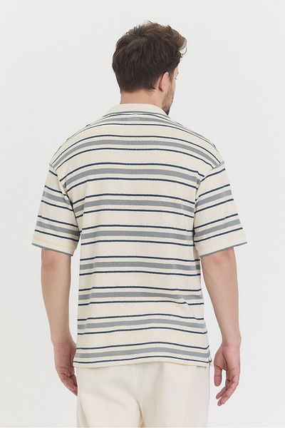 HAWKKİNG Ανδρικό μπλουζάκι με γιακά πόλο πλεκτό Oversize