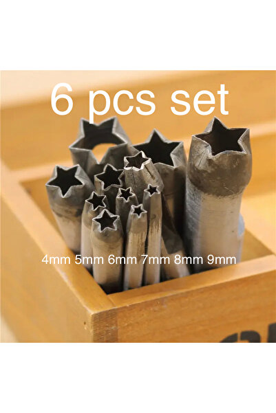 BGA 6pcs Leathercraft deri yıldız delgeç craft tools yıldız stil delgeç
