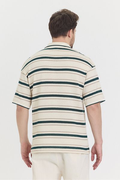 HAWKKİNG Ανδρικό μπλουζάκι με γιακά πόλο πλεκτό Oversize
