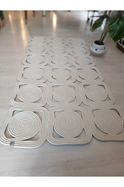 Home Doğal Hasır Yıkanabilir Naturel Jüt Kilim Dikdörtgen Mozaik Halı Modeli