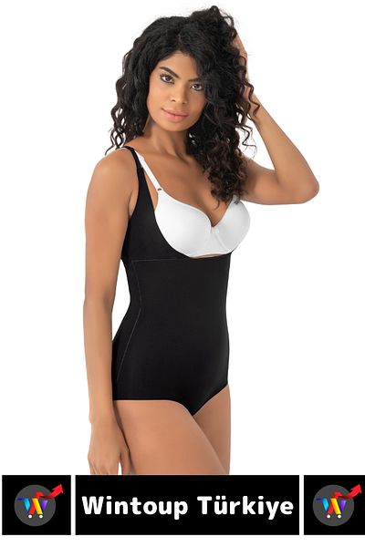 Wintoup No Trace Non-Slip Firming Body Shaper Laser Cut Body Corset with Breast Pad